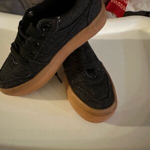 Stylish Black Kids Shoes with Tan Soles